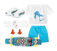 boiler Finger Skateboard Set - Finger Trottinette Set avec Finger Skateboard, Chaussures, Pantalon et Accessoire | Skate Doigt Jouets Cadeau pour Enfant