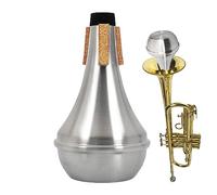 boiler Sourdine Droite pour Trompette, Silencieux en Aluminium Droit Classic Jazz avec Bouchon en Caoutchouc, Trompette pour la Maison, l'appartement, l'école, Le dortoir, Les Voyages