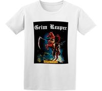BOINAITS Grim Reaper See You in Hell Heavy Metal Band Men Adult Short Sleeve T Shirt White M