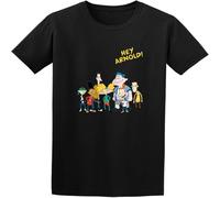 BOINAITS Hey Arnold Full Cast Handsome Pullover Top Cosplay Round Collar Pop Culture T-Shirt Black XXL