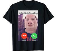 BOINAITS John Pork is Calling Funny Answer Call Phone T-Shirt Black S