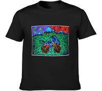 BOINAITS Men's Bicycle Day Bike Trip LSD Acid Dr Albert Hofmann Party Dtg2 Cotton T Shirt Black M