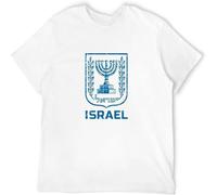 BOINAITS Mens Israel T-Shirt Israeli Heritage T Shirt White 3XL