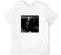 BOINAITS Men's Miles Davis Kind of Blue Cotton T Shirt White M