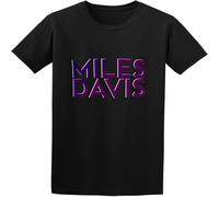 BOINAITS Men's Miles Davis Logo Cotton T Shirt Black M
