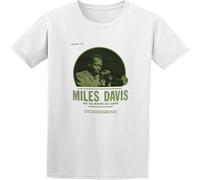 BOINAITS Men's Miles Davis Vintage Jazz Singer Cotton T Shirt White L
