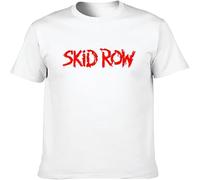 BOINAITS Men's Skid Row Logo Cotton T Shirt Fit Casual Graphic Tops White XL