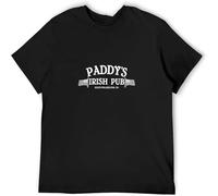 BOINAITS Paddy' Pub Philadelphia - Always Sunny TV Show St Patrick' Day Casual Custom Short Sleeve Cotton T Shirt Black XXL