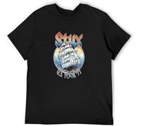 BOINAITS Styx USA American Tour 1977 Ship Mens Mast Album Concert Merch Casual Custom Short Sleeve Cotton T Shirt Black 3XL