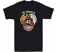 BOINAITS Universe Sleeve Vintage Life The Everything is Shirt 42 T Men's Answer Short Black XXL