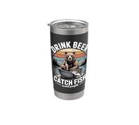 Boire de la bière attraper des poissons éviter les gens ours pêche Gobelet isotherme en acier inoxydable double paroi