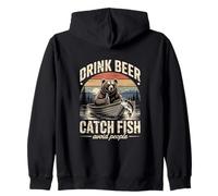 Boire de la bière Attraper des Poissons éviter Les Gens Ours pêche Sweat à Capuche