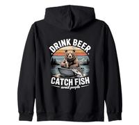 Boire de la bière Attraper des Poissons éviter Les Gens Ours pêche Sweat à Capuche