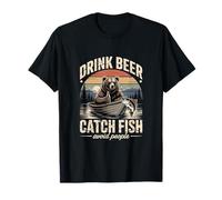 Boire de la bière Attraper des Poissons éviter Les Gens Ours pêche T-Shirt