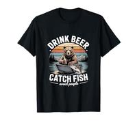 Boire de la bière Attraper des Poissons éviter Les Gens Ours pêche T-Shirt
