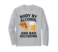 Boire de la bière et des pizzas drôles à cause de l'alcool et de mauvaises décisions Manche Longue