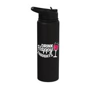 Boire des pensées heureuses Stainless Steel Insulated Water Bottle