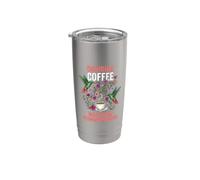 Boire du café en regardant les colibris floraux Gobelet isotherme en acier inoxydable double paroi