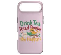 Boire du thé Lire des Livres Be Happy Funny Cat Lover Reading Coque pour iPhone Air
