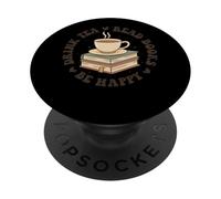 Boire du thé Lire des Livres Be Happy Harmony PopSockets PopGrip Adhésif