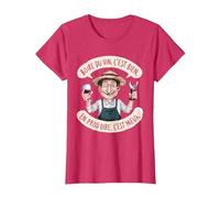 Boire du VIn C'est Bien Produire Cadeau Vigneron Humour Vin T-Shirt, Femme, Rouge Chiné, S