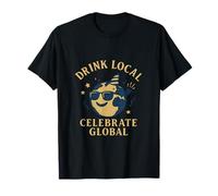 Boire Local Celebrate Global Party Globe Graphic T-Shirt