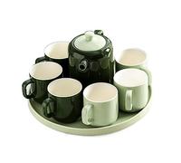 Boire Tasse à eau créative en céramique de ménage Service à thé avec plateau(Vert)