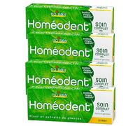 Boiron Homéodent Soin Complet Dents et Gencives - Dentifrice Bi-Fluoré aux extraits de Plantes - Lot de 4 x 75 ml - Citron