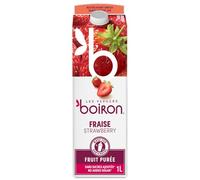 Boiron Purée de fraises sans sucre ajouté, arômes, colorants ou conservateurs - Parfait pour les cocktails, les desserts, la pâtisserie et la crème glacée - 1 litre