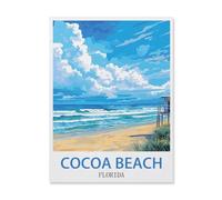 Bois 1000 Pièce Puzzle，Cocoa Beach Floride，Puzzles Adultes Jeux Stress Divertissement Jouets Puzzles Maison Cadre Photo Décoration Murale（75x50cm）-S11
