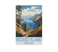Bois 1000 Pièce Puzzle，Île Wizard, Oregon，Puzzles Adultes Jeux Stress Divertissement Jouets Puzzles Maison Cadre Photo Décoration Murale（75x50cm）-AK51