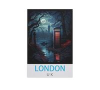 Bois 1000 Pièce Puzzle，Londres R-U，Puzzles Adultes Jeux Stress Divertissement Jouets Puzzles Maison Cadre Photo Décoration Murale（75x50cm）-FW7