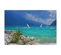 Bois 1000 Pièce Puzzle，Planche à Voile à Riva，Puzzles Adultes Jeux Stress Divertissement Jouets Puzzles Maison Cadre Photo Décoration Murale（75x50cm）-AC84