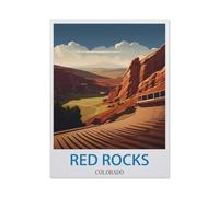 Bois 1000 Pièce Puzzle，Red Rocks, Colorado，Puzzles Adultes Jeux Stress Divertissement Jouets Puzzles Maison Cadre Photo Décoration Murale（75x50cm）-CK6