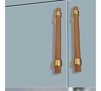 Bois 2 Pièces Poignée Meuble Bois Poignées de Meuble Cuisine Boutons De Meuble en Forme d'arc en Bois Moderne tiroir Knobs Ajustables poignet porte placard bois (hole centre 192mm,Gold)