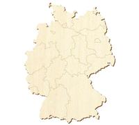 Bois Allemagne avec les Länder - Dimensions : 15-50 cm - Disponible individuellement ou en lot de 10, 25, 50 et 100 pièces. Pour bricoler et peindre - Lot de 100 pièces - Hauteur : 37 cm