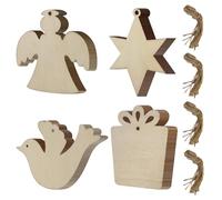 Bois Arbre de Noël Ornements - 40 Pcs Sapin de Noel Puce de Bois Pendentif Deco- Embellissements en Bois à Suspendre avec Corde - Artisanat Décoration Suspendu Bricolage pour Fête, Mariage