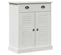 Bois Armoire murale de bain, JILL, Meuble WC, avec porte VIGO Blanc et Blanc Antique 68x34x80 cm BB220