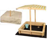 Bois Bac à Sable Avec Couverture, Toit Couvercle Banquette Sol Jaune