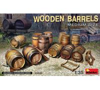 Bois Barrels. Taille Moyenne Diorama 1:3 5 Plastique Model Kit Miniart