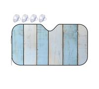 Bois Bleu Et Blanc Voiture Couverture Pare Brise Universelle Pare-Soleil Pliable Voiture Housses De Soleils pour Voitures SUV Berlines 76x140cm