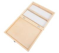 Bois Boîte de Rangement pour Lames de Microscope, 100 Places | Fermeture Nickelée Sécurisée, Rainures Numérotées, Transport Facile, pour Étudiants en Biologie et Chercheurs