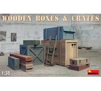 Bois Boîtes & Caisses Diorama Accessoires 1:3 5 Plastique Model Kit Miniart