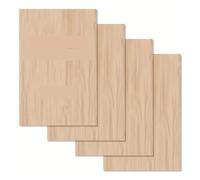 Bois Brut Non Finie Feuilles de bois 20 x 30 cm for loisirs créatifs, peinture et décoration. Pièces vierges, non finies, style graffiti, pendentifs, découpe laser(Woodcolor 4pcs)
