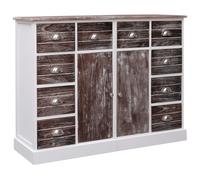 Buffet Avec 10 Tiroirs Marron 113 X 30 X 79 Cm Bois Marron