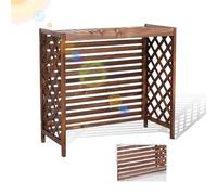 Bois Cache Climatiseur Exterieur Couverture De Climatiseur À Persiennes Grille De Protection Couverture Extérieure De Vie Privée Résistant À La Corrosion (Size : L120 X W57 X H100cm)