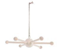 Bois Cadre Mobile Rotatif, à Six Bras Structure Sphérique Beige | Montage Modulaire Séparé, Support Équilibré à Six Points, Usage Extérieur en Cour, à Suspendre Solide