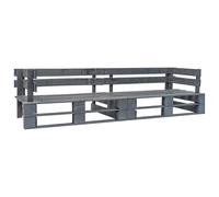 Vidaxl Canapé Palette 2 Places De Jardin Gris Bois Gris