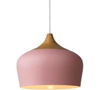 Bois chêne Finition en Fer, Abat-Jour créatif, Suspension Industrielle, décoration Plafond, éclairage Nordique pour Salle à Manger, Salon, îlot de Cuisine (Rose, 30 cm)