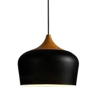 Bois chêne Finition en Fer, Abat-Jour créatif, Suspension Industrielle, décoration Plafond, éclairage Nordique Salle à Manger, luminaire Suspendu pour Salon, îlot de Cuisine (foncé, 35 cm)